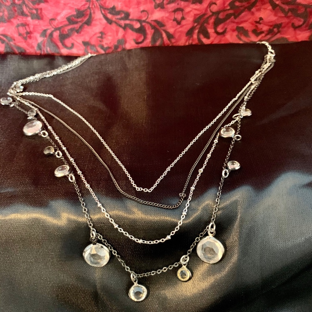 Express 4-chain crystal drop necklace